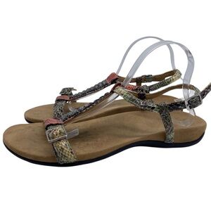 Vionic Womens Shoes Navassa Sandals Sz 11 Flat Snake Comfortable Buckle Casual